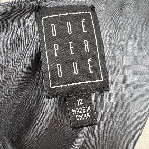 Due per Due dress sz 12 gray sleeveless belted casual business striped womens - Picture 7 of 8